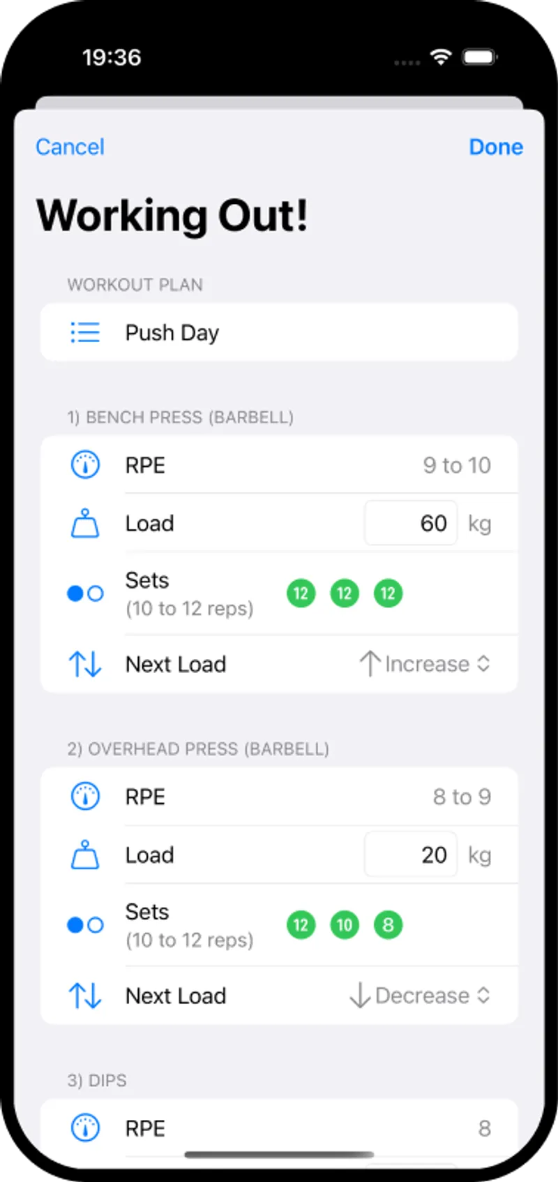 GymForge workout plans interface showing customizable fitness routines